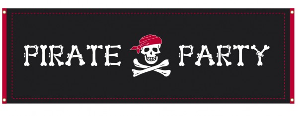 Piraten spandoek Pirate Party 2,2m Skull Island