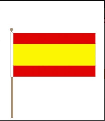 Zwaaivlag Spanje 15x22,5cm stoklengte 30cm