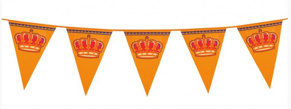 vlaggenlijn oranje met kroon XL 8m