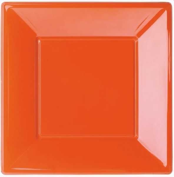 Borden Oranje Plastic Bordjes 8 stuks