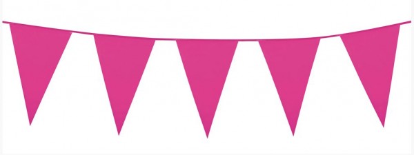 Vlaggenlijn knalroze, hot pink wimpellijn 10m