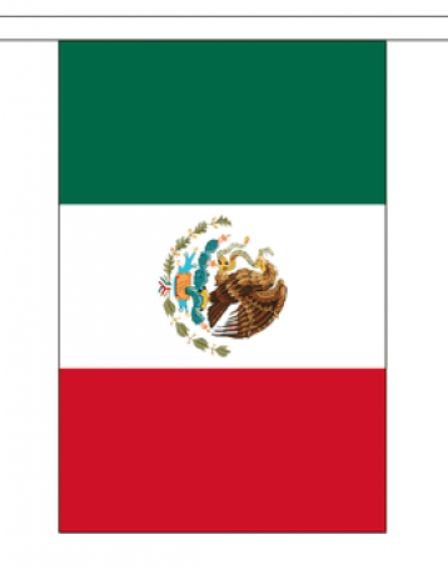 Vlagenlijn Mexico 3 meter lang stof