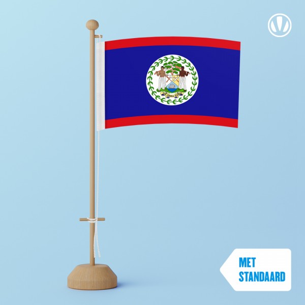 Tafelvlag Belize met standaard