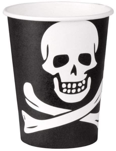 Piraten bekers Skull en Bones van papier