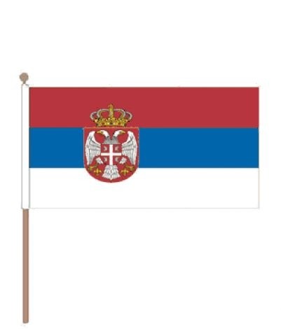 Zwaaivlag Servié, Servische zwaaivlaggen stoklengte 60cm