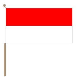 Zwaaivlag Monaco, Monegaskische zwaaivlag 30x45cm, stoklengte 60cm
