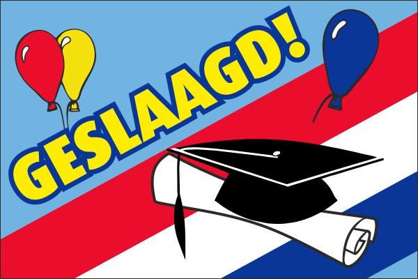 Geslaagd vlag laat zien dat je geslaagd bent met deze vlag 120x180cm