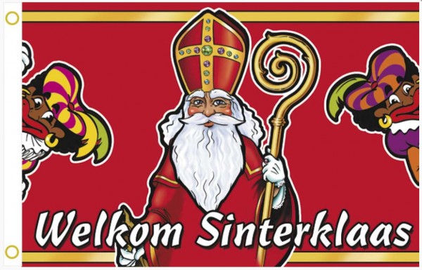 Blootstellen Knorrig Ale Vlag Welkom Sinterklaas en Pieten voor aan gevel 60x90