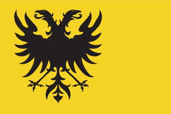 Vlag gemeente Naarden met wapen links 150x225cm