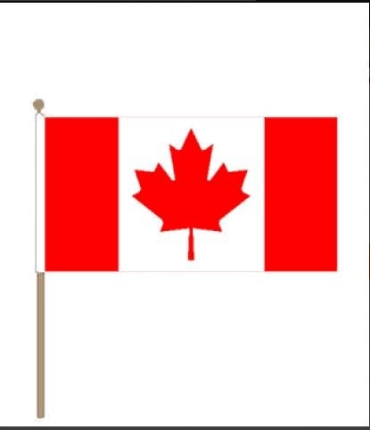 zwaaivlag Canada 15x22,5cm met stoklengte van 30cm