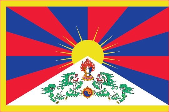 vlag Tibet 70x100cm kleine gevelvlag