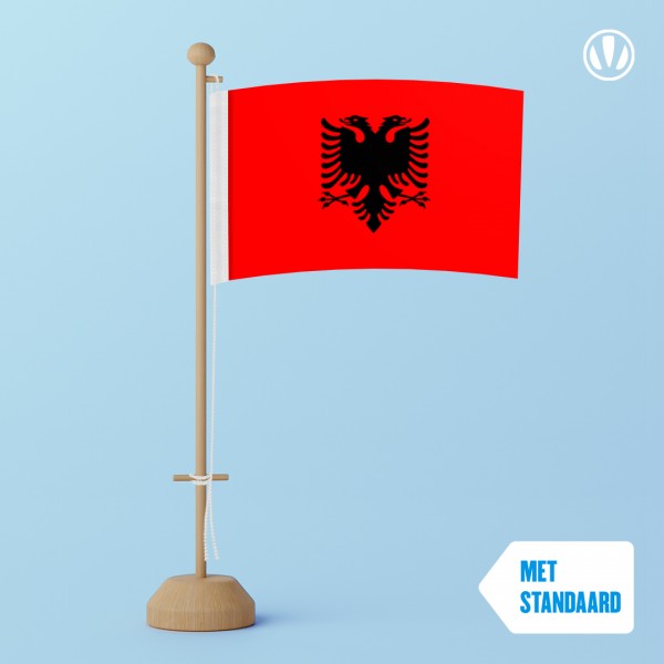 Tafelvlag Albanie met standaard