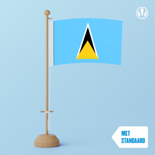 Tafelvlag Saint Lucia met standaard