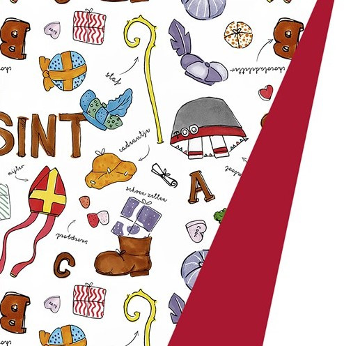 Tafelloper Sinterklaas - vrolijk | Papier