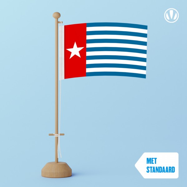 Tafelvlag West Papoea ofwel Morgenster met standaard
