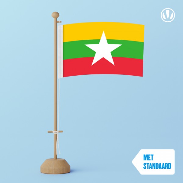 Tafelvlag Myanmar met standaard