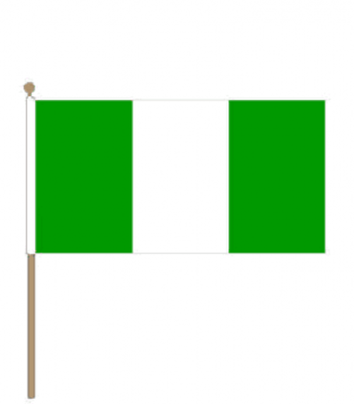 Zwaaivlag Nigeria 15x22,5cm | Stof