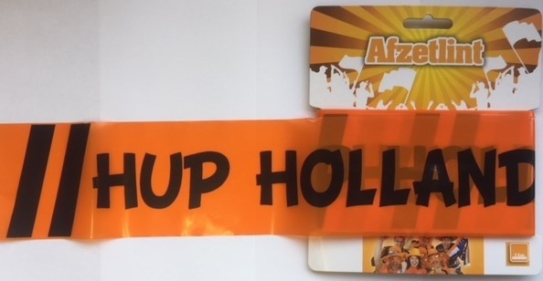 Afzetlint hop holland hup, zwarte letters 15m