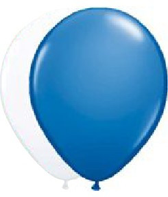 Ballonen blauw wit 10 stuks