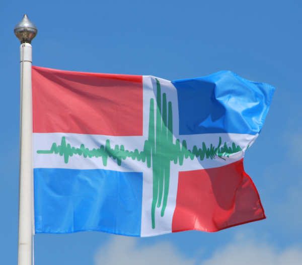 Aardbevings vlag Groningen gevelvlag 70x100cm