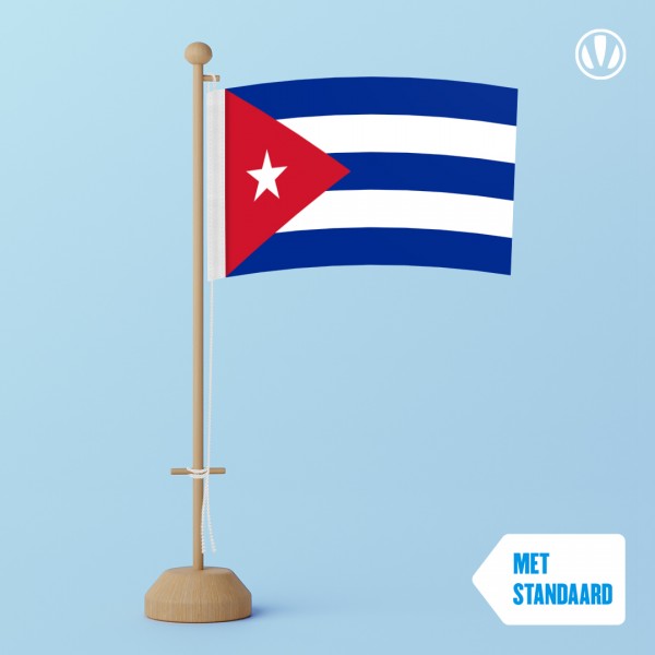 Tafelvlag Cuba met standaard