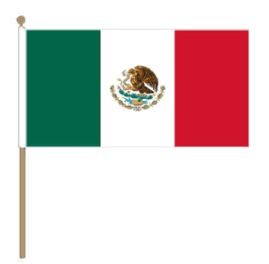 Zwaaivlag Mexico, Mexicaanse zwaaivlag 30x45cm, stoklengte 60cm