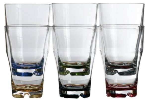 Luxe longdrinkglazen set 6 stuks meerkleurig