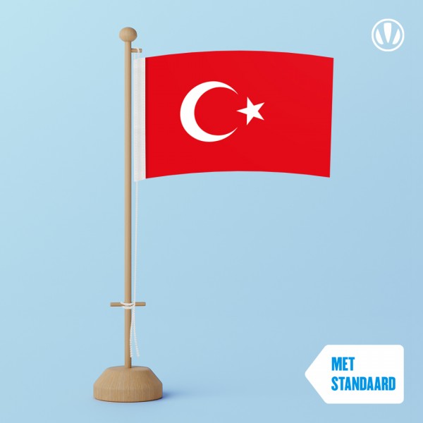 Tafelvlag Turkije met standaard