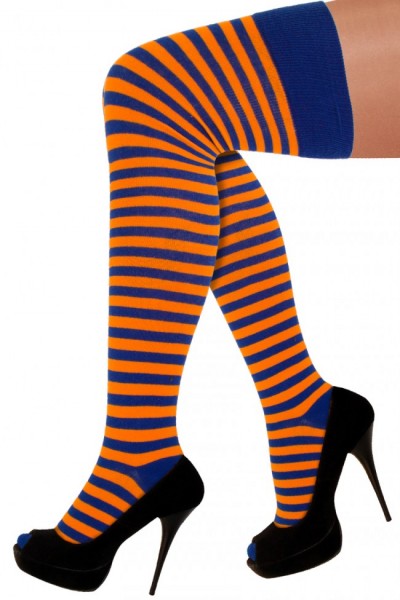 Sokken oranje blauw gestreept