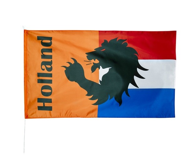 Holland Rood Wit Blauw vlag Oranje met leeuw 90x150cm voor het EK | WK en Koningsdag