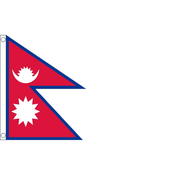 steun Nepal vlag 90x150cm Nepalese vlaggen per vlag maken wij € 5,00 over naar Nepal