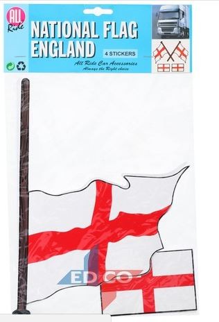 Vlag sticker Engeland, 4 stuks
