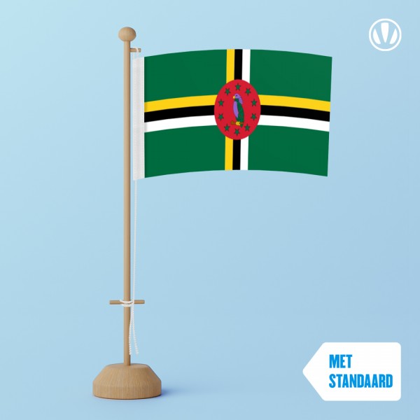 Tafelvlag Dominica met standaard