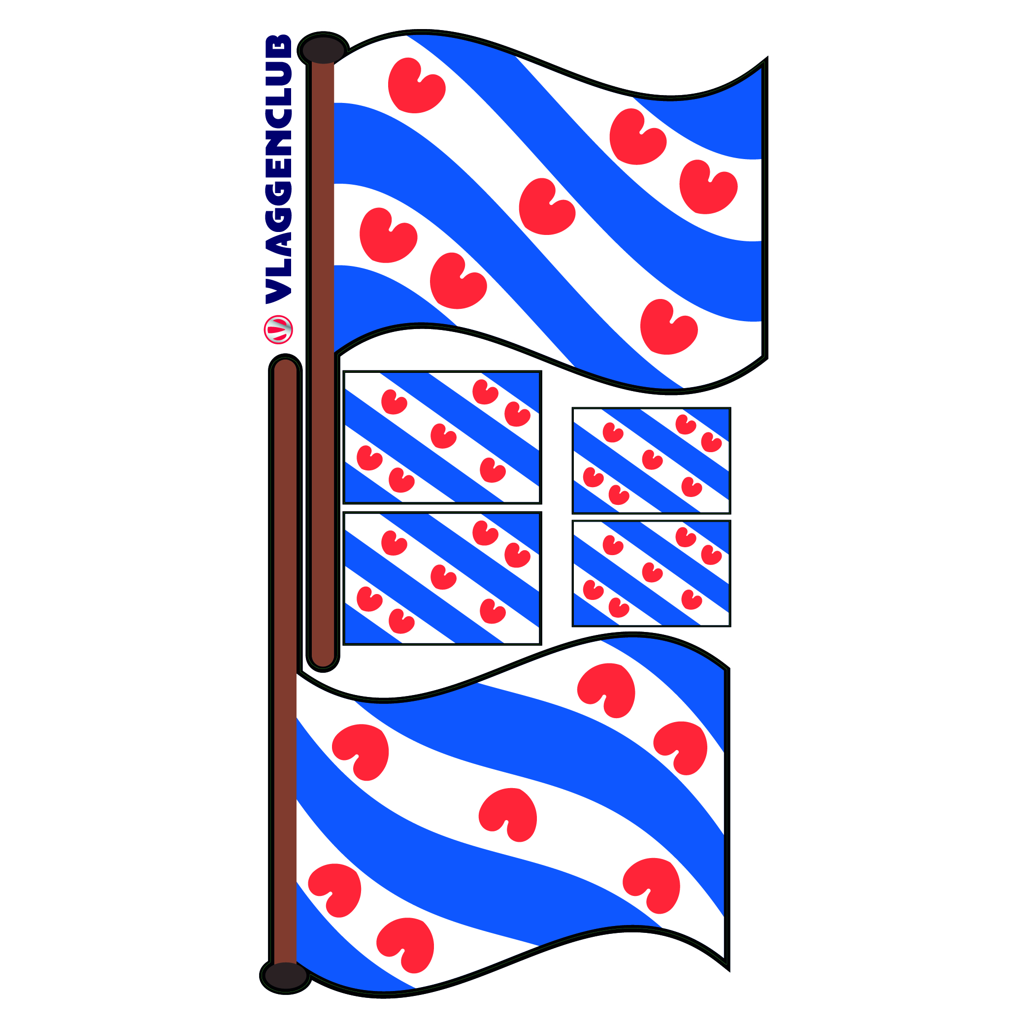 Auto stickers Friesland Vlaggen