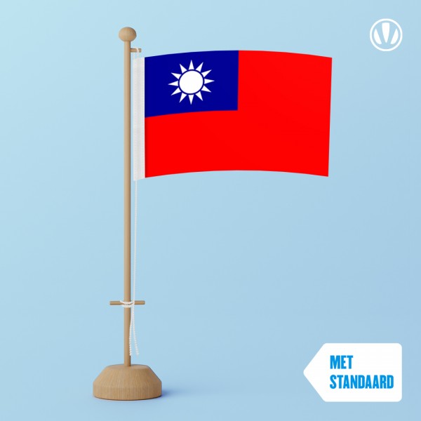 Tafelvlag Taiwan met standaard