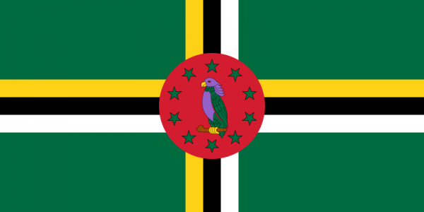 Bootvlag Dominica 30x45cm