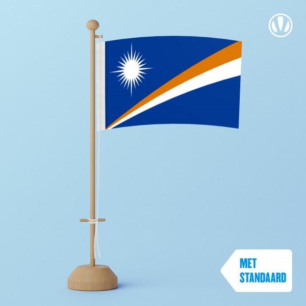 Tafelvlag Marshalleilanden met standaard