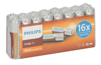 Batterij AA Longlife PHILIPS | 16 stuks