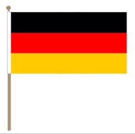 Duitse zwaaivlag Duitsland 30x45cm, stoklengte 60cm