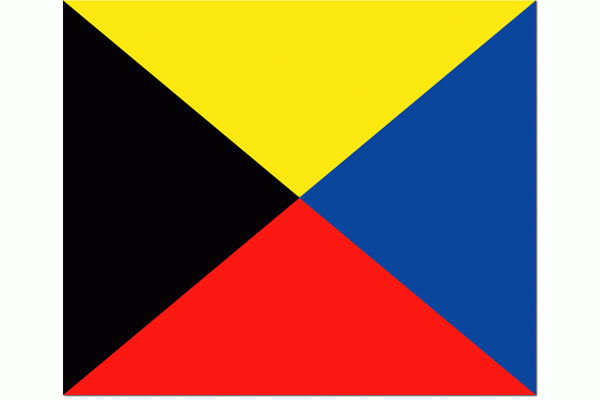 Sienvlag Z Zulu ; sleepboot nodig 100x120cm