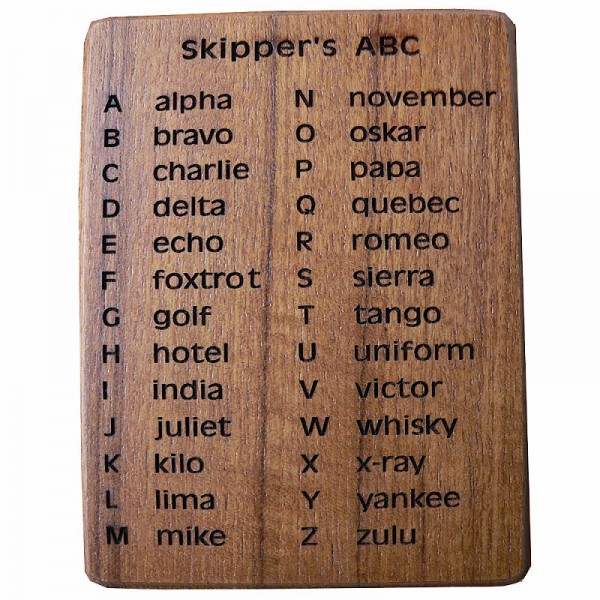 Alfabet Marifonie teak Skippers ABC Marifoon