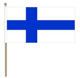 Zwaaivlag Finland, Finse fanvlag 30x45cm, stoklengte 60cm