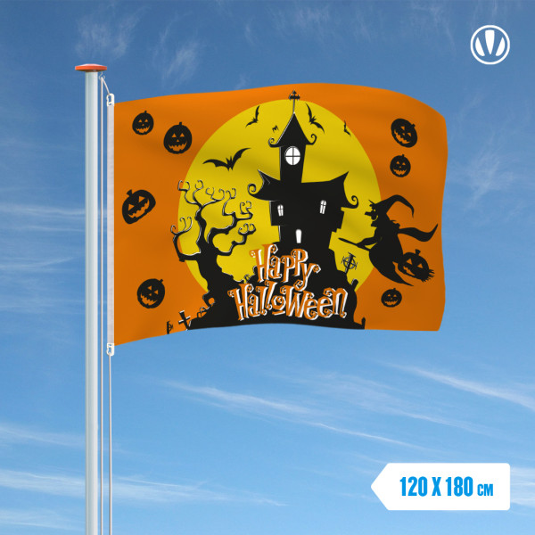 Vlag Happy halloween Moonlight 120x180cm