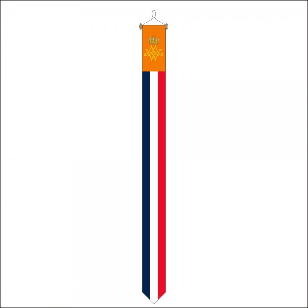 Koninklijke monogram wimpel 25x300cm Willem Maxima