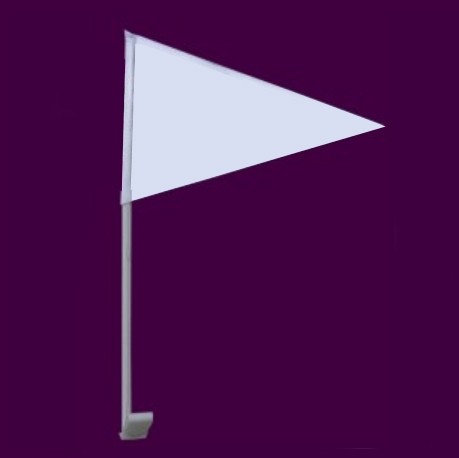 Luxe witte autovlag met witte stok