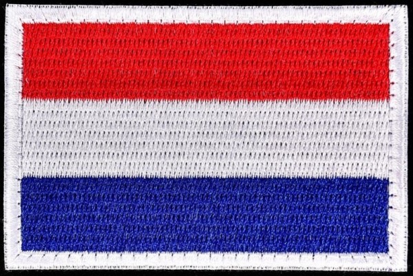 Patch Nederlandse vlag geboorduurd 5x8cm