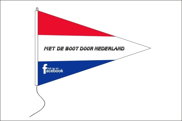 Met de boot door Nederland 30x45cm puntvlag Facebookgroep