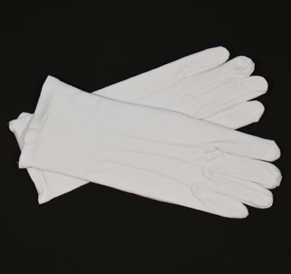 Luxe witte, korte handschoenen, maat XL