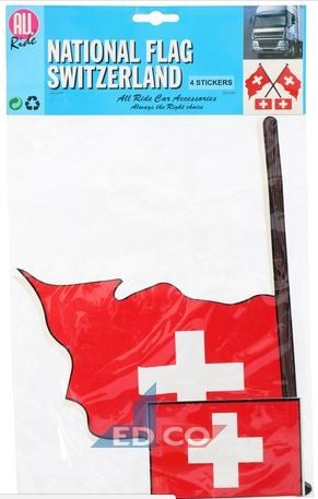 Stickers vlag Zwitserland, 4 stuks