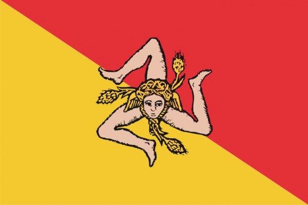 Siciliaanse vlag Sicilië 30x45cm gastenvlag
